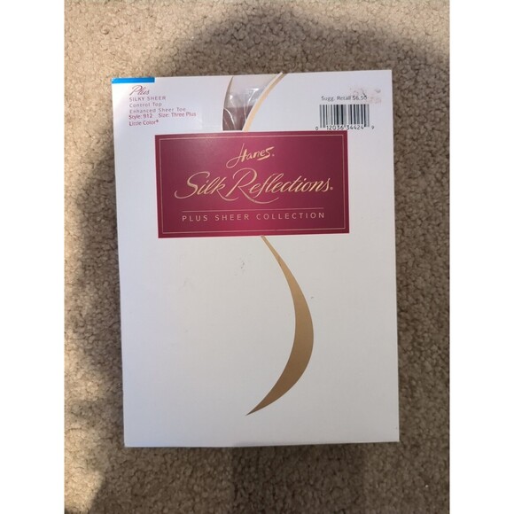 Hanes Plus Silk Reflections Silky Sheer Control Top, Size 3 Plus In Little Color - Picture 1 of 5